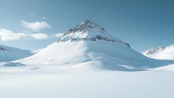Snow-covered mountain peak under a clear sky. photo