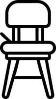 3D Wooden Chair Design with Realistic Wood Grain Texture vector