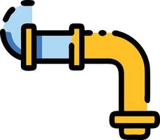 Monochrome Water Pipe Design with High-Contrast and Bold Lines vector