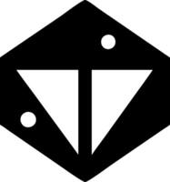 Geometric Traditional Tattoo of a D20 Dice with Symmetrical Patterns vector