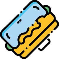 Artistic Sandwich Design with Hand-Drawn Illustrations and Playful Details vector