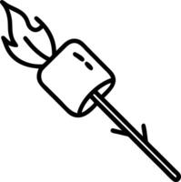Minimalist S'more with Simplified, Perfectly Toasted Marshmallow vector