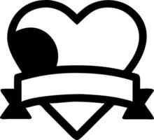 Simple Heart with Bold Banner for Message Display vector