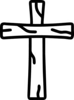 Large Wooden Cross with Polished Surface vector