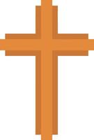 Handcrafted Wooden Cross with Intricate Carvings vector