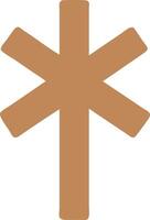 Rustic Wooden Cross with Natural Grain Patterns vector
