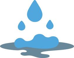 Muddy Wet Puddle with a Footprint Inside vector