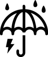 Umbrella with Illuminating Lightning in the Background vector