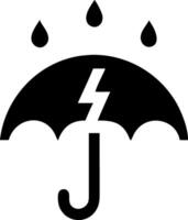 Silhouette of an Umbrella in a Stormy Scene vector