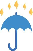 Glowing Lightning Behind a Dripping Umbrella vector