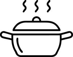 Rustic Steaming Cooking Pot with Wooden Handle vector