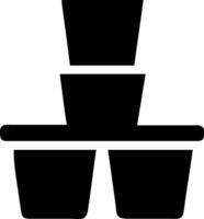 Modern Stacked Cups with Geometric Shapes vector