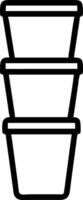 Creative Stack of Cups with Abstract Patterns vector