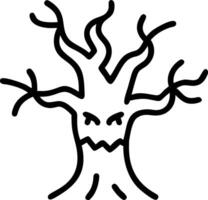 Creepy Spooky Tree with Twisted Branches vector