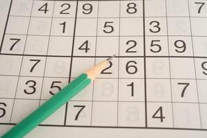 Sudoku puzzle, game to play for keep you brain younger for developing Alzheimer photo