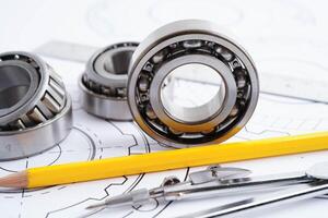 Engineering and precision tools with metal ball bering, mechanical ind photo