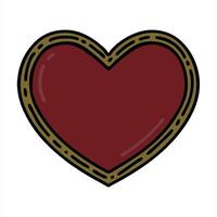 A red heart with gold trim on a white background illustration drawing video