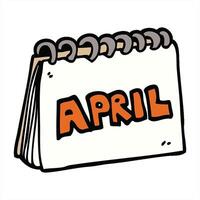 A calendar with the word april written on it illustration line drawing video