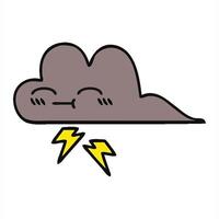 A cartoon cloud with lightning and a smile illustration drawing video