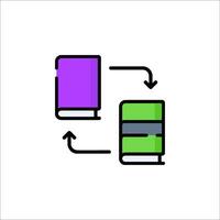 A book and a book are connected by a line vector