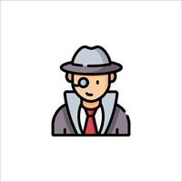 A man in a hat and tie with a red tie vector