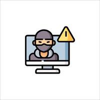 A man in a mask is sitting on a computer monitor vector