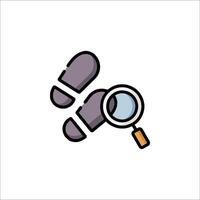 A magnifying glass and a pair of shoes vector