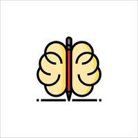 A brain with a pencil in it vector