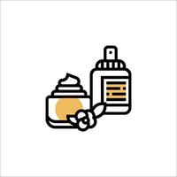 A bottle of cream and a jar of cream vector
