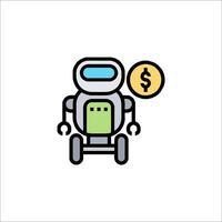 A robot with a dollar sign on it vector
