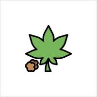 A marijuana leaf and acorn icon vector