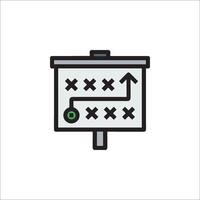 A white board with a green arrow pointing to it vector