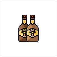 Two bottles of alcohol with a wifi symbol vector
