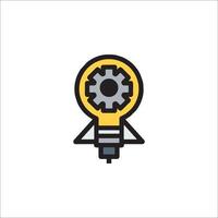 A yellow and black icon of a gear wheel vector