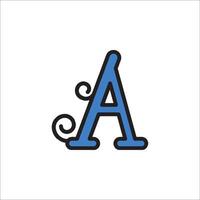 A letter a icon in blue and black vector