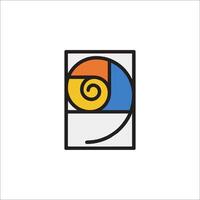 A colorful logo with a spiral in it vector
