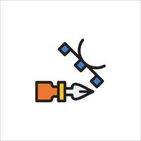 A flat icon of a pen and a pencil vector