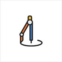 A line drawing of a pencil and a ruler vector
