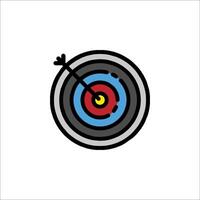 Arrow in the center of a target icon vector