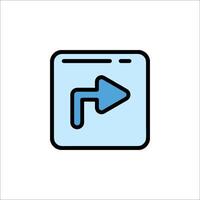 A blue arrow pointing to the right on a white background vector