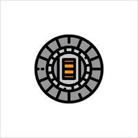 A battery icon in a circle on a white background vector