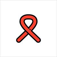 Red ribbon icon in a minimalist style vector