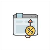 A web page with a percentage sign and a percentage sign vector
