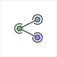 A line drawing of two circles connected by a line vector