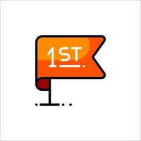 First day of school flag icon vector
