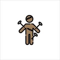 A man with a knife and scissors on his head vector