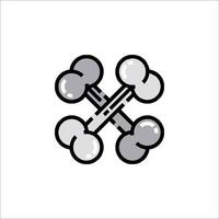 A black and white illustration of two dumbbells vector