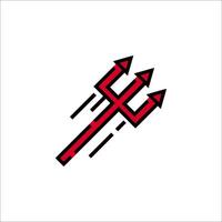 A red and black devil's horn icon vector