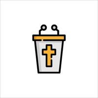 A cross in a bucket icon vector