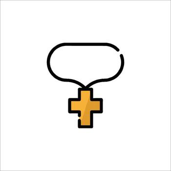 A cross with a speech bubble on it vector